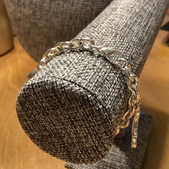 Silvertone Link Bracelet with Symbol Charm - Picture 6 of 7